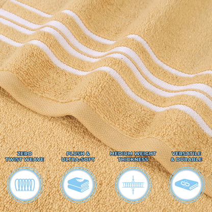 Sadie Zero Twist Cotton Solid Absorbent 3 Piece Towel Set
