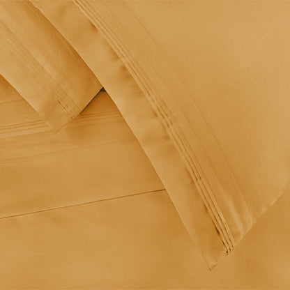 Superior Premium 650 Thread Count Egyptian Cotton Solid Deep Pocket Sheet Set - Gold