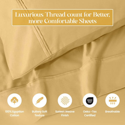 Egyptian Cotton 1200 Thread Count Eco-Friendly Solid Sheet Set