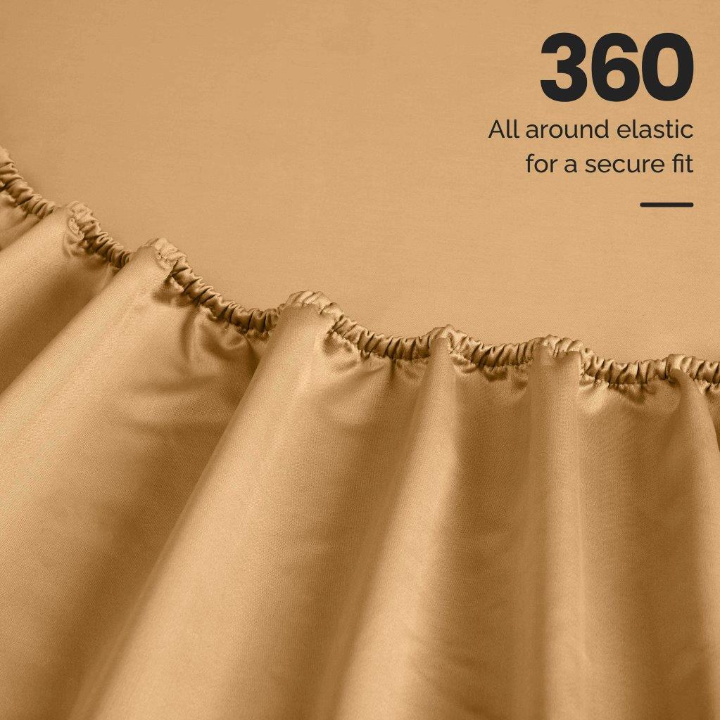 Egyptian Cotton 1500 Thread Count Eco Friendly Solid Sheet Set - Gold