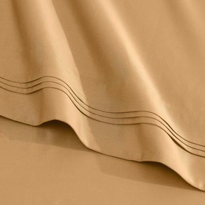 Egyptian Cotton 1500 Thread Count Eco Friendly Solid Sheet Set - Gold