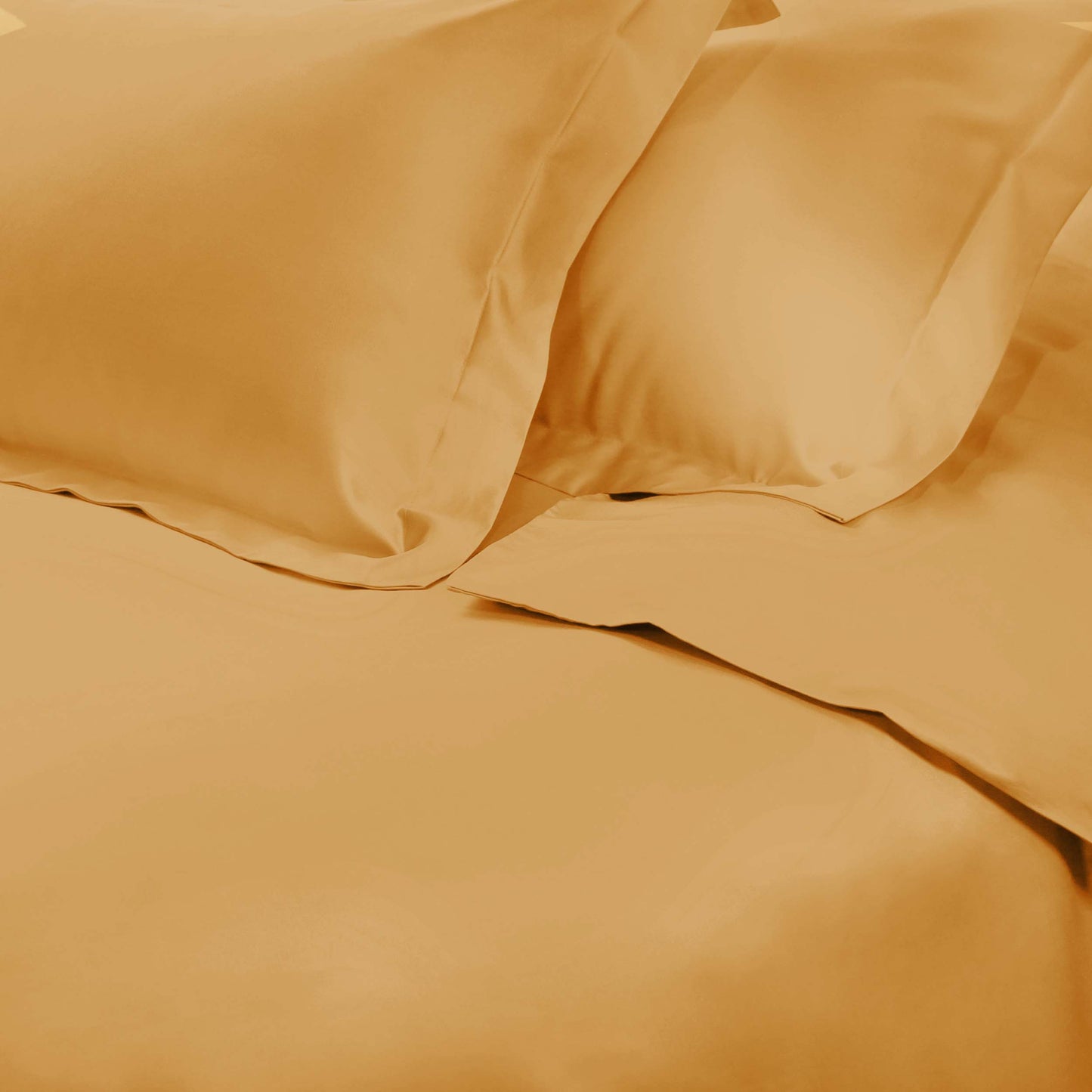 Superior Premium 650 Thread Count Egyptian Cotton Solid Duvet Cover Set - Gold