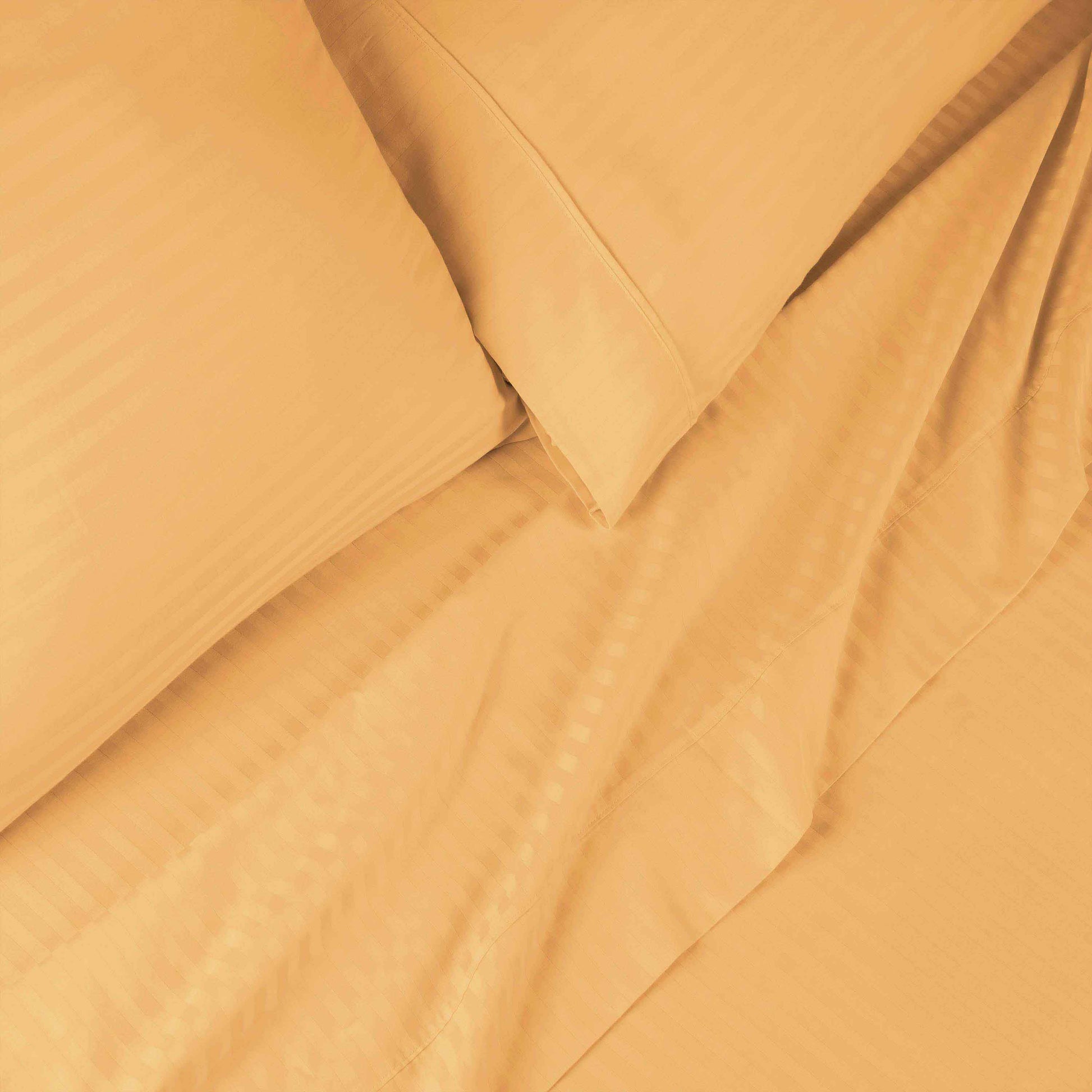 Superior Premium 600 Thread Count Egyptian Cotton Striped Deep Pocket Sheet Set - Gold