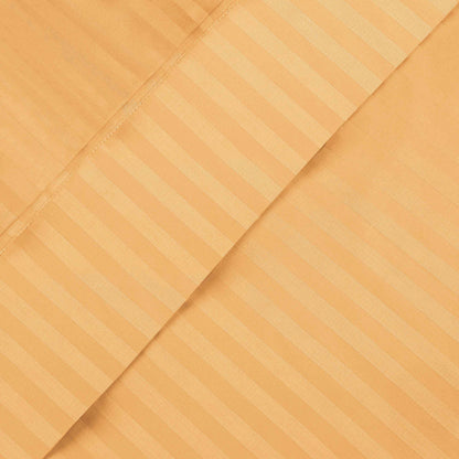 Superior Premium 600 Thread Count Egyptian Cotton Striped Deep Pocket Sheet Set - Gold