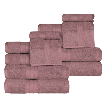 Atlas Cotton Plush Absorbent Heavyweight 12 Piece Assorted Towel Set - GrapeShake