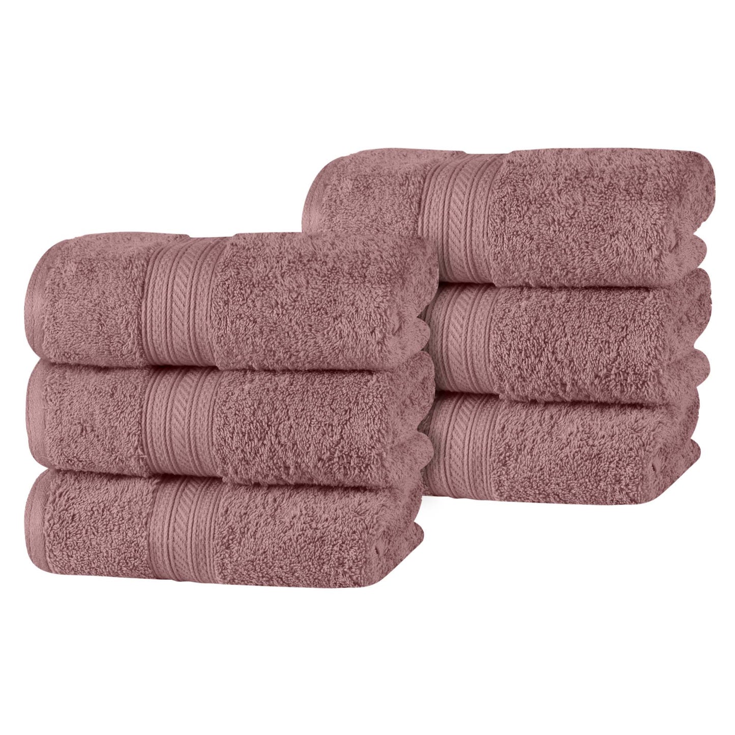 Atlas Cotton Plush Absorbent Heavyweight Luxury Hand Towel Set of 6 - GrapeShake