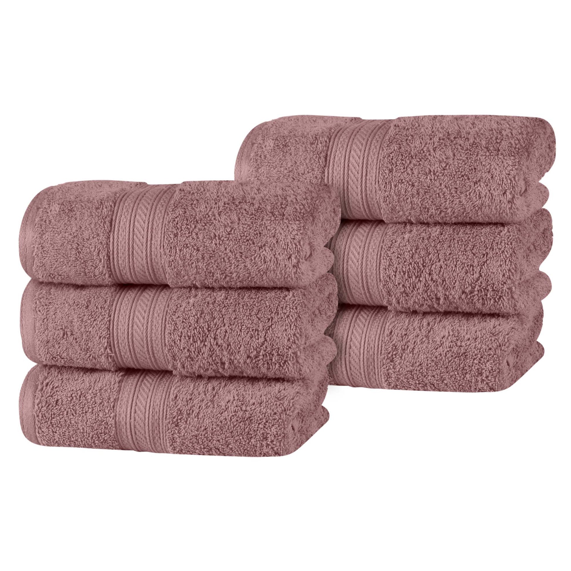 Atlas Cotton Plush Absorbent Heavyweight Luxury Hand Towel Set of 6 - GrapeShake