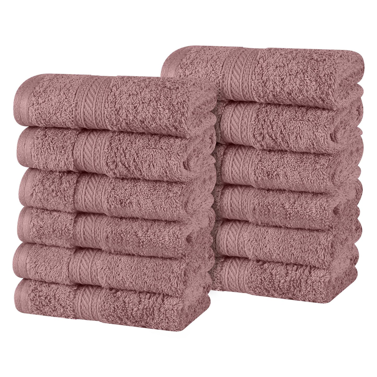 Atlas Cotton Absorbent Heavyweight Face Towel Washcloth Set of 12 - GrapeShake