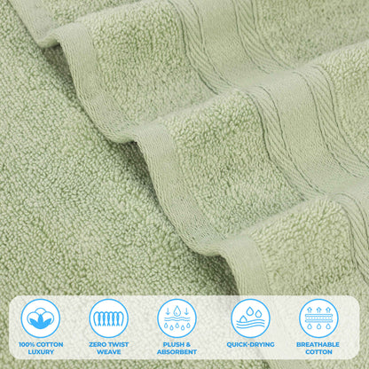 Belmont Zero Twist Cotton Medium Weight 3 Piece Towel Set