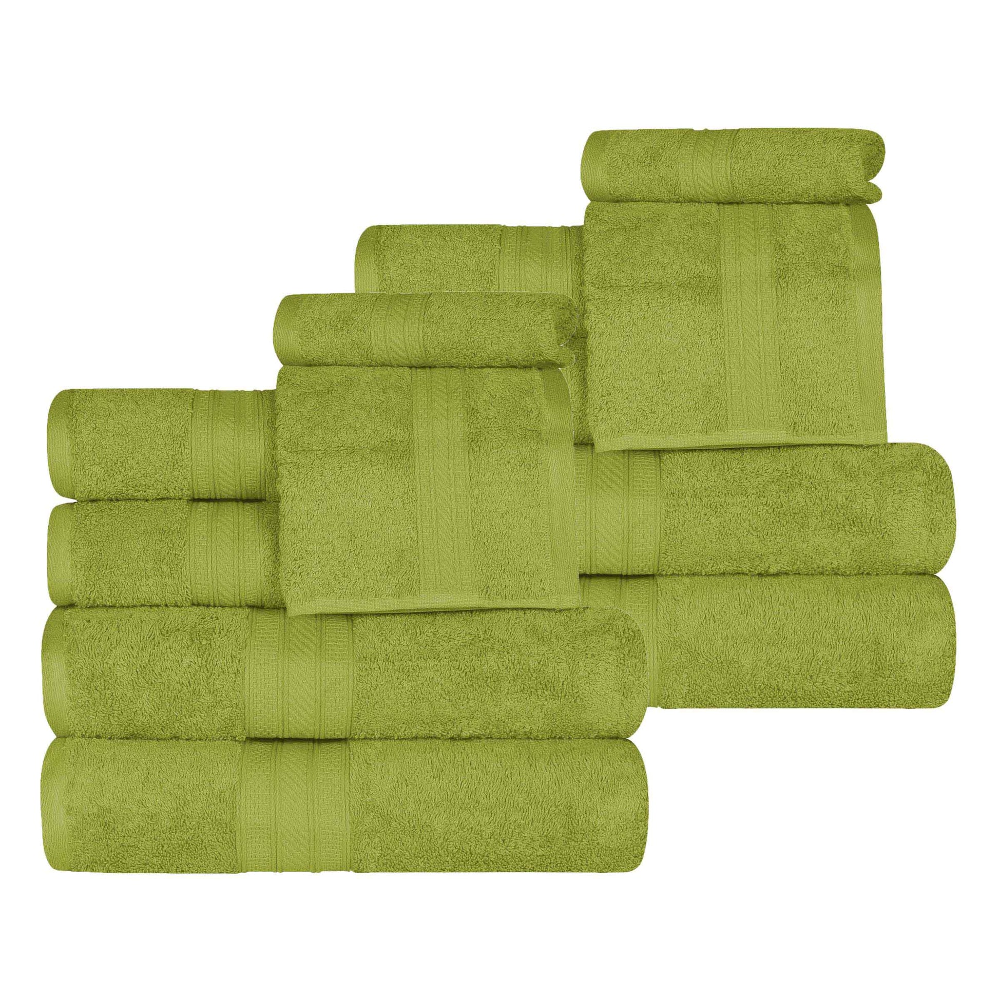 Atlas Cotton Plush Absorbent Heavyweight 12 Piece Assorted Towel Set - GreenEssence