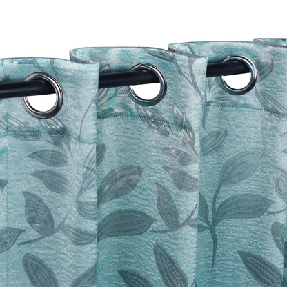 Leaves Machine Washable Room Darkening Blackout Curtains, Set of 2 - GreenLily