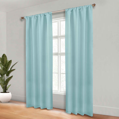 Solid Room Darkening Blackout Curtain Panels, Rod Pocket, Set of 2 - GreenLily