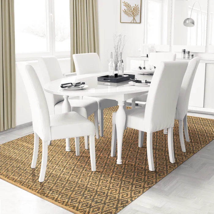 Diamond Hand-Woven Reversible Jute Area Rug - Gray