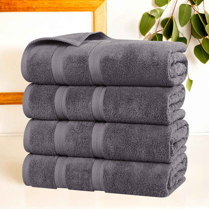 Smart Dry Zero Twist Cotton Medium Weight Bath Towels, Set of 4