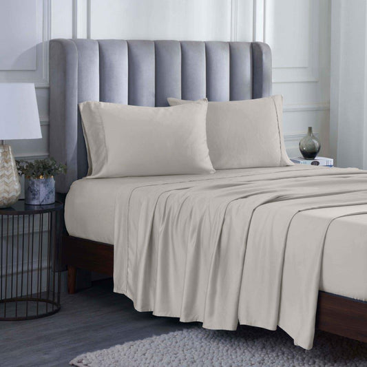 Modal From Beechwood 400 Thread Count Cooling Solid Bed Sheet Set - Gray