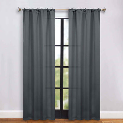 Solid Room Darkening Blackout Curtain Panels, Rod Pocket, Set of 2 - Gray