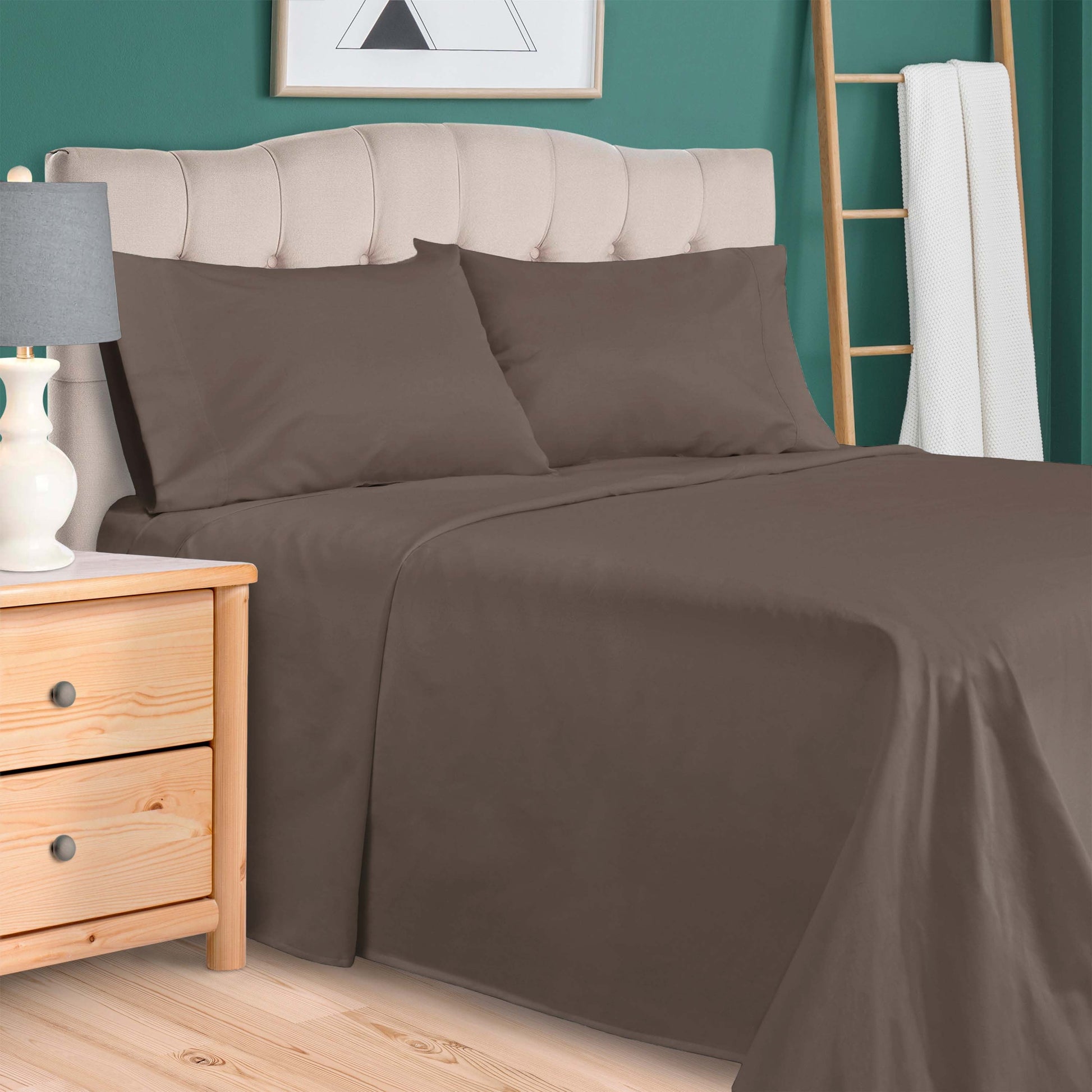 Egyptian Cotton 300 Thread Count Solid Deep Pocket Sheet Set - Grey