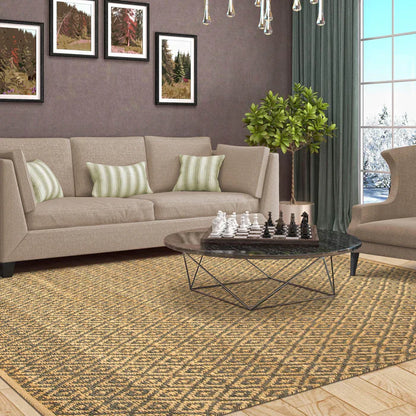 Diamond Hand-Woven Reversible Jute Area Rug - Gray