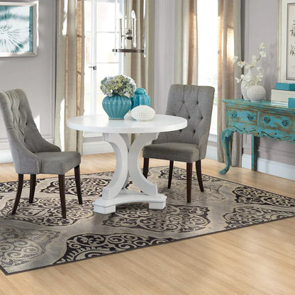 Amherst Medallion Damask Indoor Area Rug Or Runner Rug - Gray