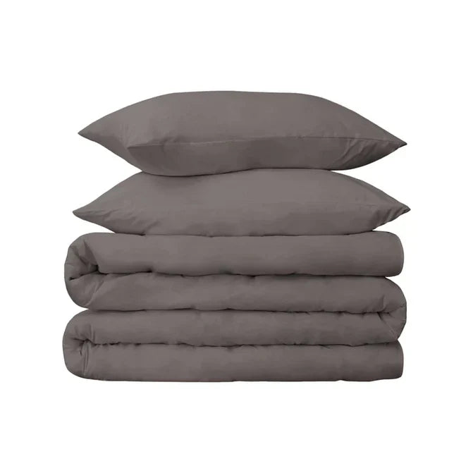 Egyptian Cotton 700 Thread Count Duvet Cover Bedding Set - Gray