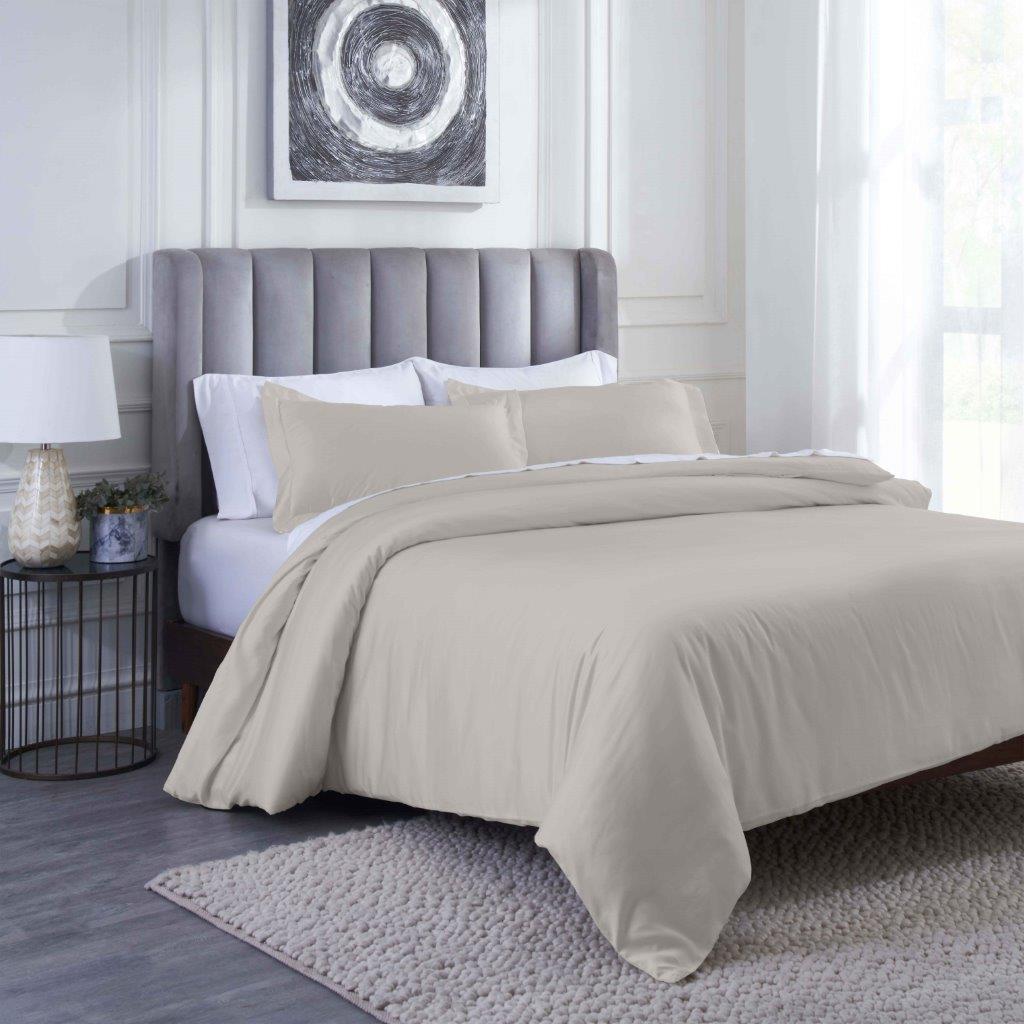 Modal From Beechwood 400 Thread Count Cooling Solid Duvet Cover Set - Gray