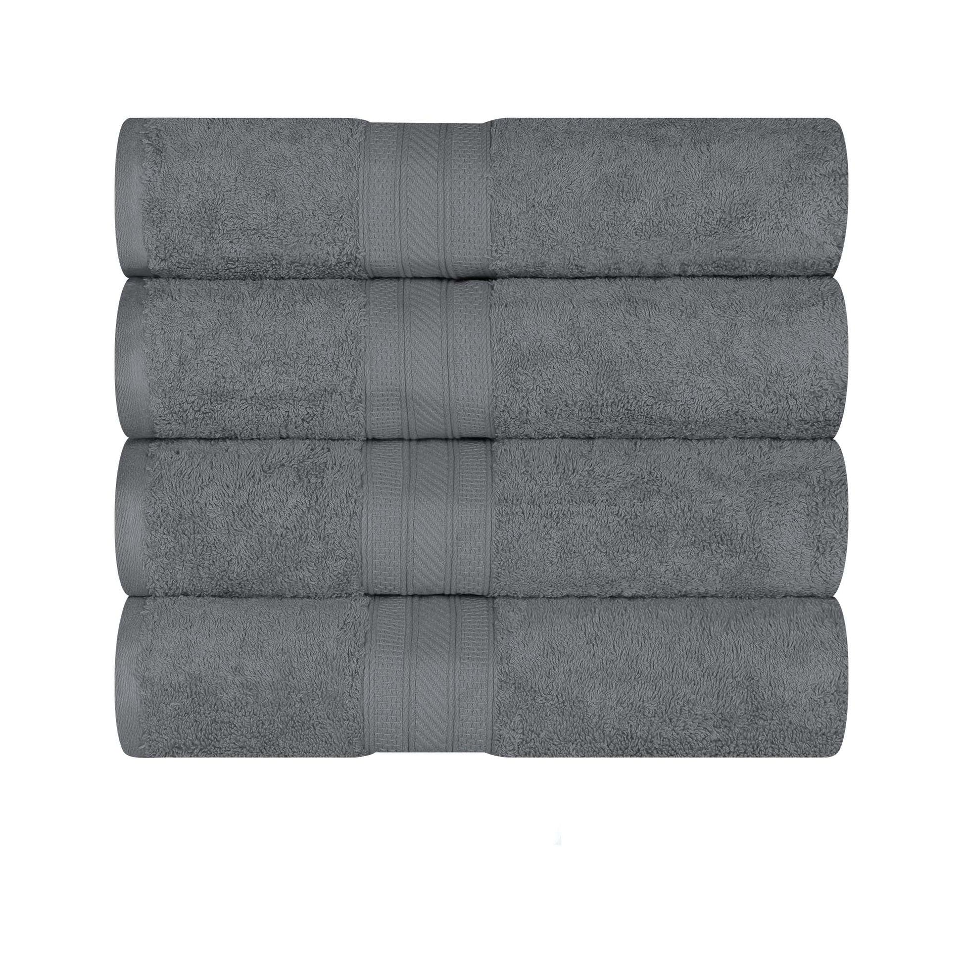 Cotton Heavyweight Luxury 4 Piece Bath Towel Set - Gray