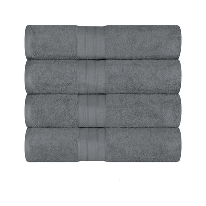 Cotton Heavyweight Luxury 4 Piece Bath Towel Set - Gray