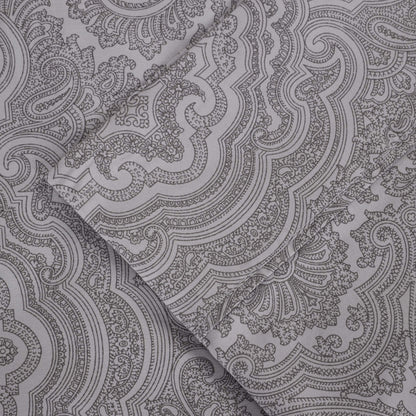 Italian Paisley 600 Thread Count Cotton Blend 2-Piece Pillowcase Set - Gray