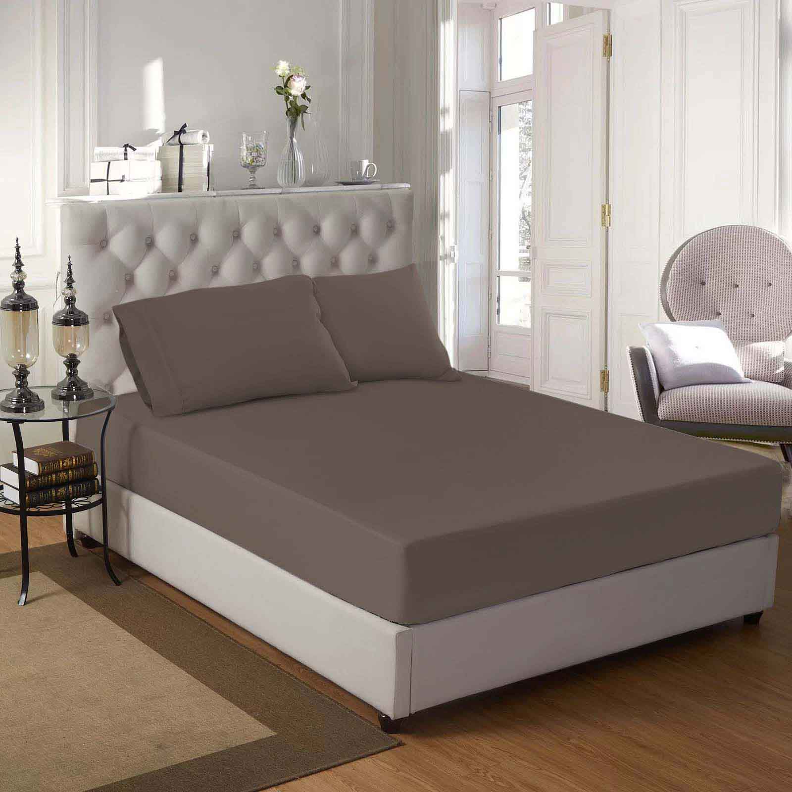 400 Thread Count Egyptian Cotton Solid Deep Pocket Sheet Set - Gray