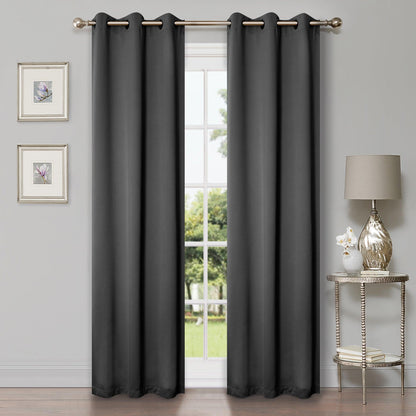 Solid Room Darkening Rod Pocket Blackout Curtain Panels, Set of 2