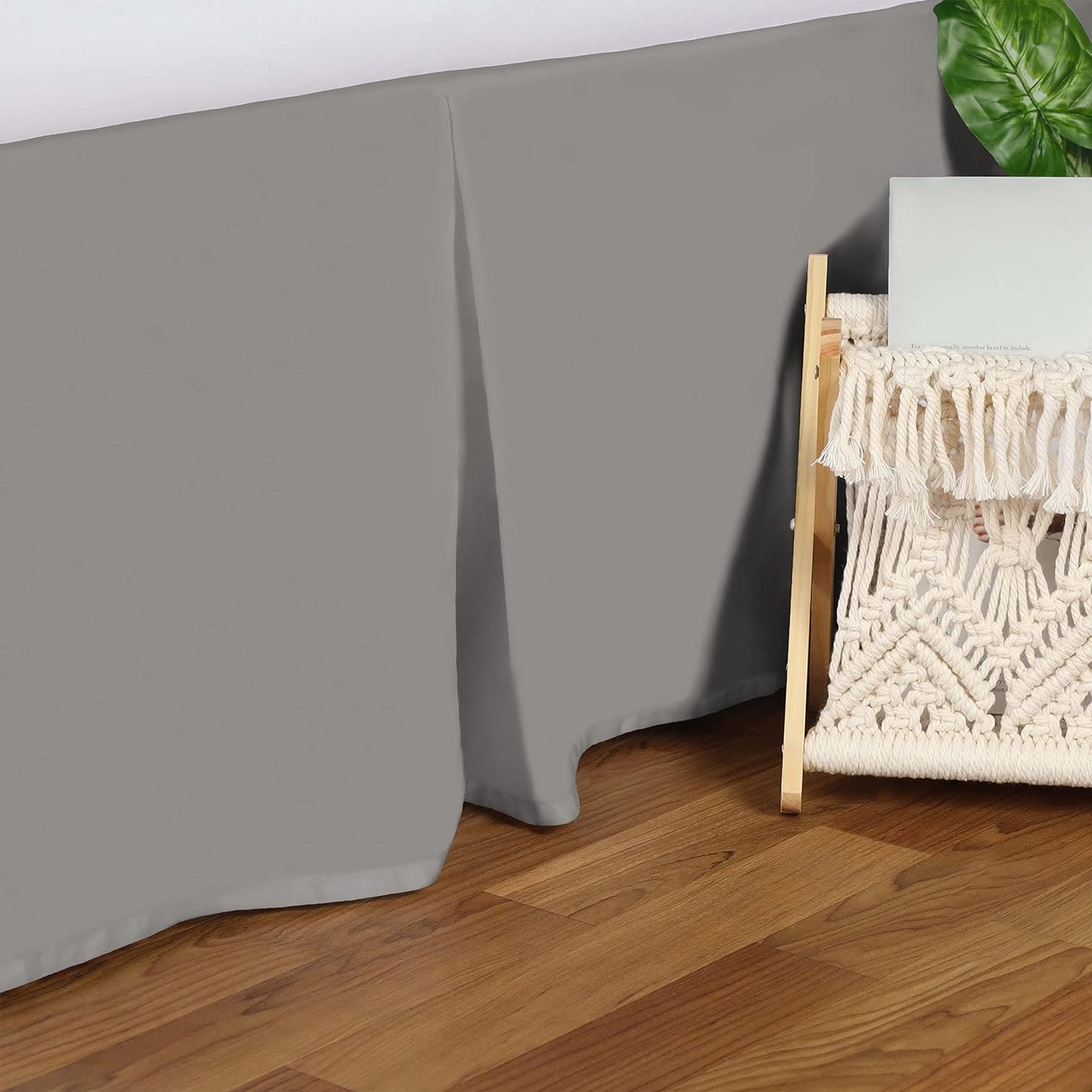 Egyptian Cotton 300 Thread Count Solid Bed Skirt - Gray