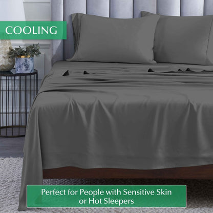 300 Thread Count Rayon From Bamboo Solid Deep Pocket Sheet Set