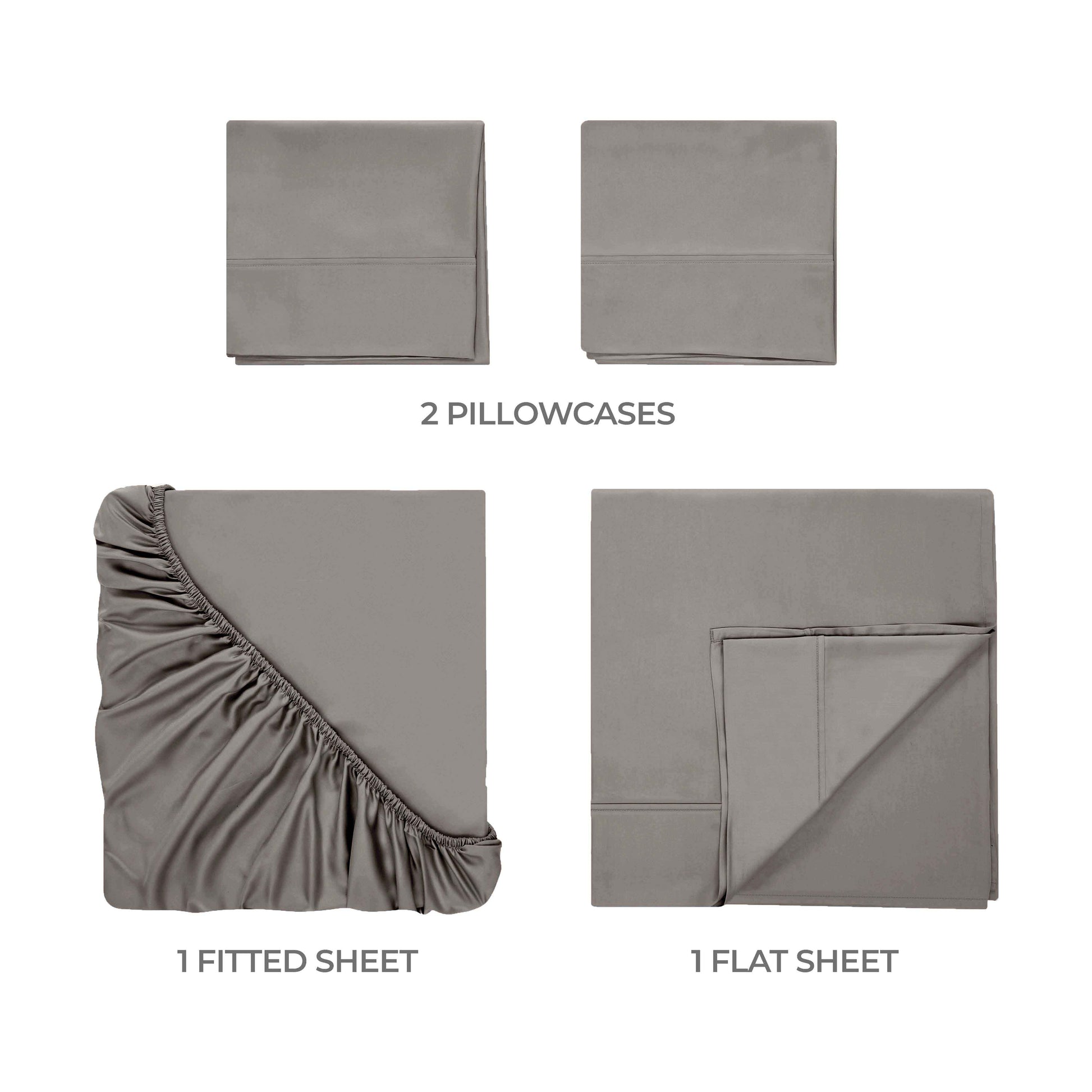 400 Thread Count Egyptian Cotton Solid Deep Pocket Sheet Set - Gray