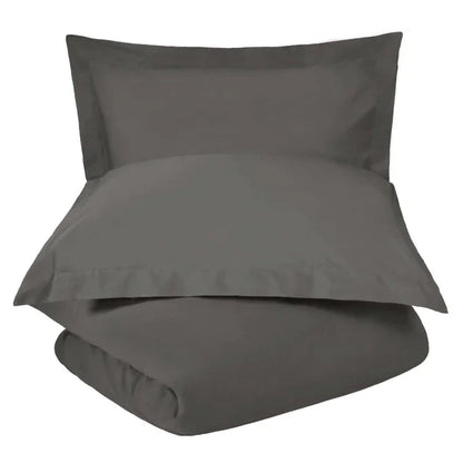 Cotton Percale Modern Traditional Duvet Cover Set - Gray