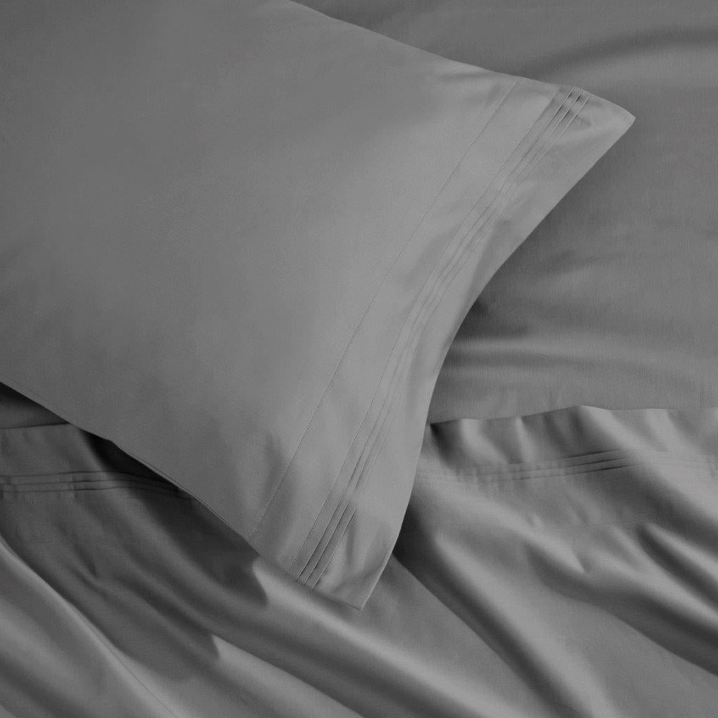 1500 Thread Count Egyptian Cotton 2 Piece Solid Pillowcase Set - Gray