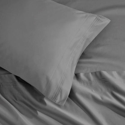 1500 Thread Count Egyptian Cotton 2 Piece Solid Pillowcase Set - Gray