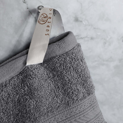 Cotton Heavyweight Absorbent Plush 6 Piece Towel Set - Gray