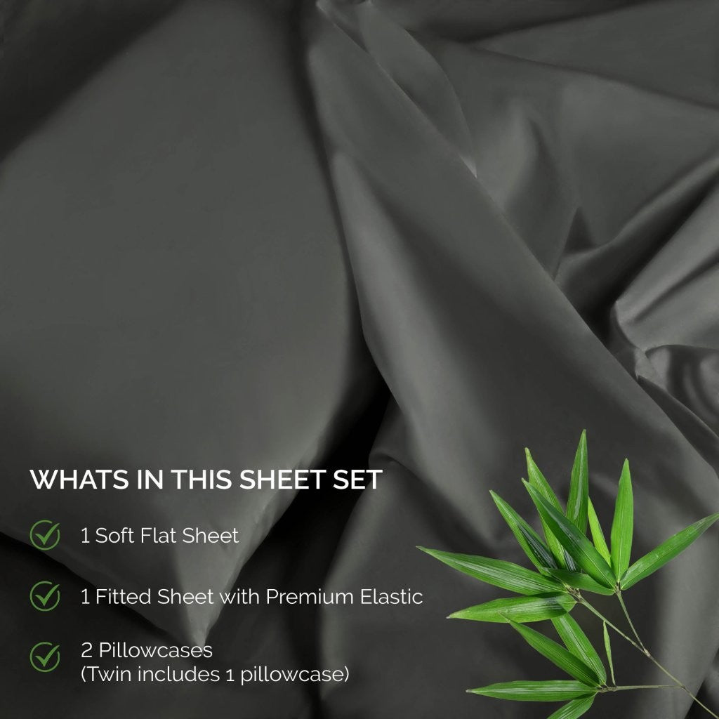 300 Thread Count Rayon From Bamboo Solid Deep Pocket Sheet Set