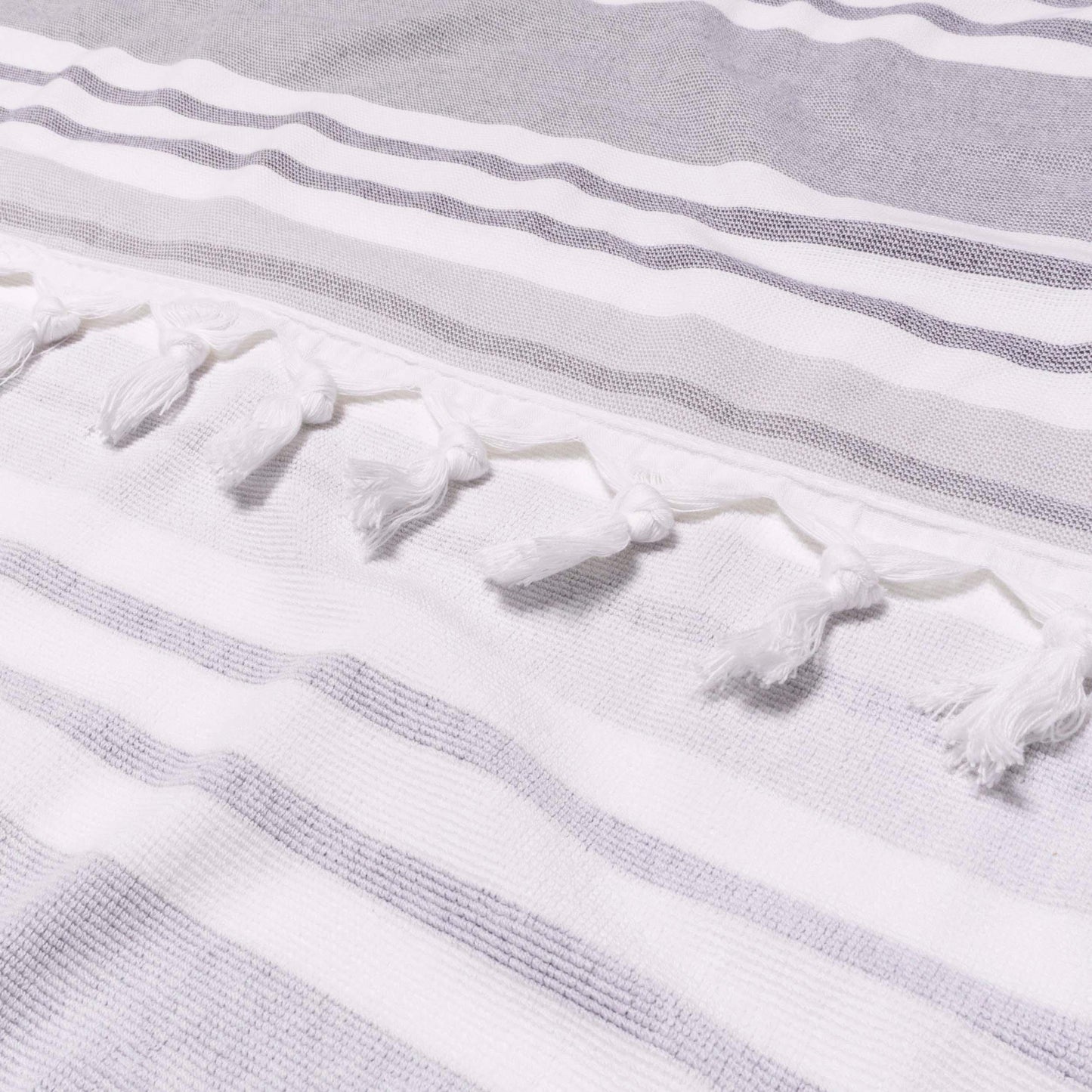 Racer Stripe Fouta 2 Piece Beach Towel Set with Tassels