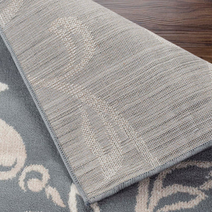 Vine Modern Floral Filigree Pattern Area Rug or Runner Rug