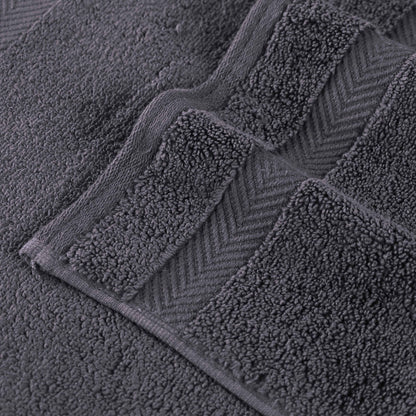 Zero Twist Smart Dry Combed Cotton 2 Piece Bath Towel Set - Gray