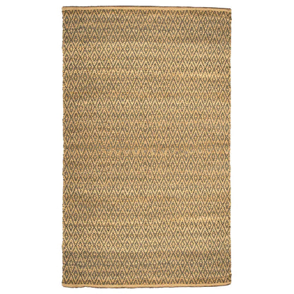 Diamond Hand-Woven Reversible Jute Area Rug - Gray