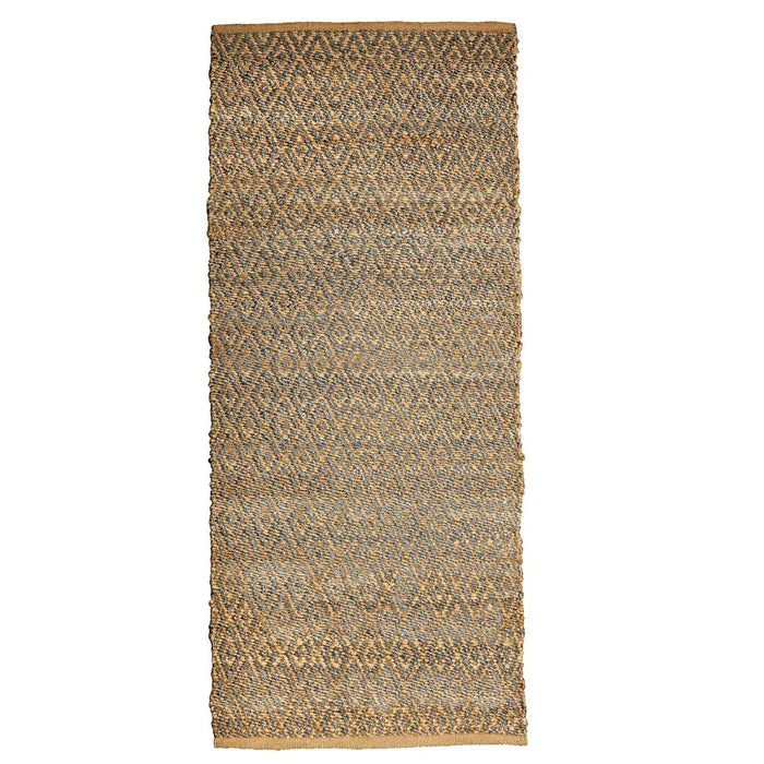 Diamond Hand-Woven Reversible Jute Area Rug - Gray