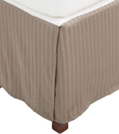 300 Thread Count Egyptian Cotton 15" Drop Striped Bed Skirt - Gray