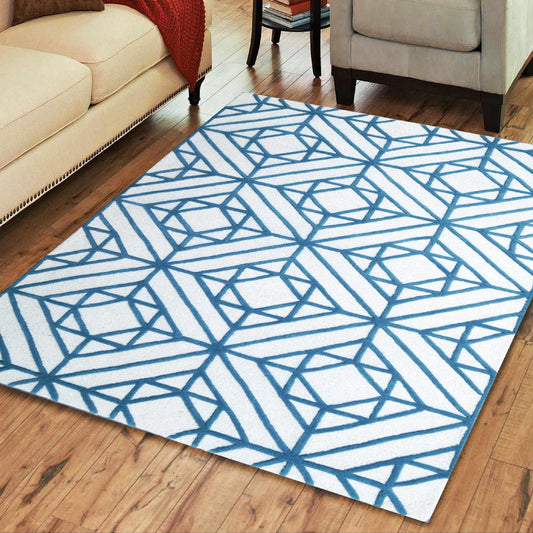  Superior Hand Tufted Geometric Diamond Contemporary Wool Area Rug 