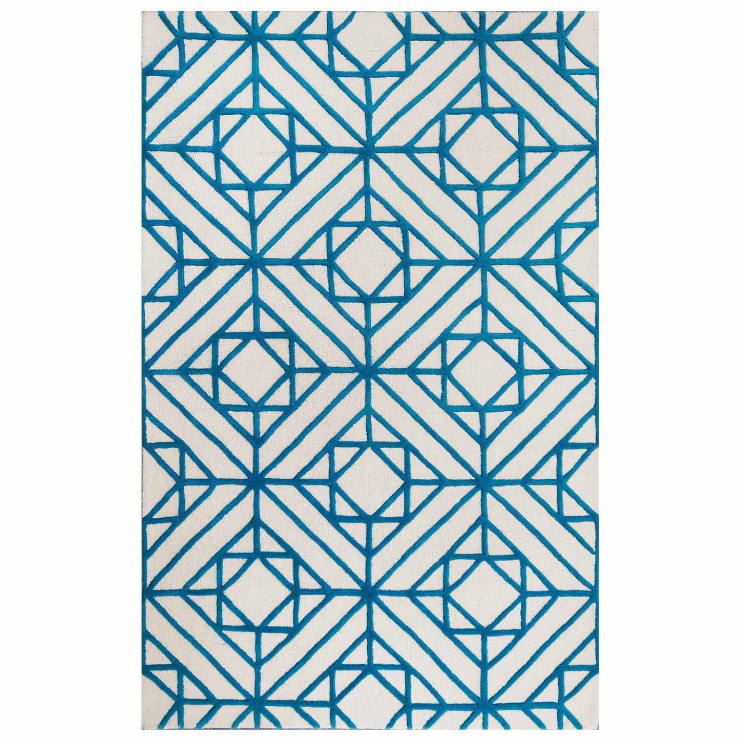  Superior Hand Tufted Geometric Diamond Contemporary Wool Area Rug 