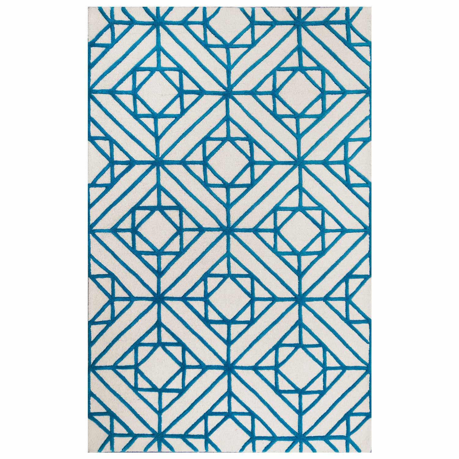  Superior Hand Tufted Geometric Diamond Contemporary Wool Area Rug 