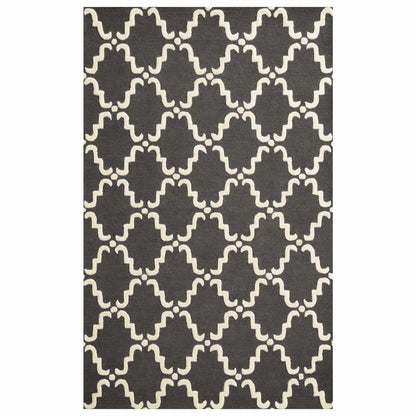  Superior Handcrafted Moroccan Trellis Contemporary Area Rug - Grey/White