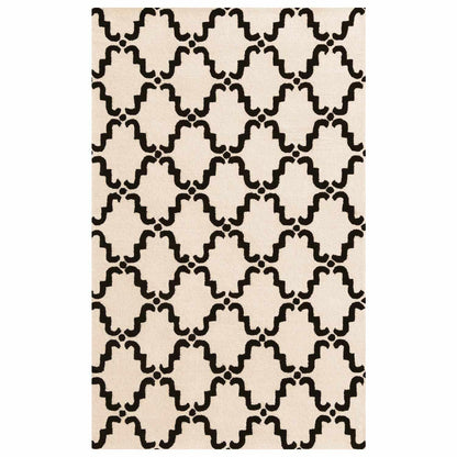  Superior Handcrafted Moroccan Trellis Contemporary Area Rug - Ivory/Chocolate