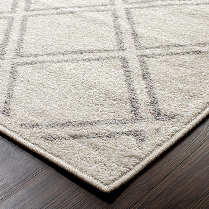  Hanleigh Modern Geometric Diamond Lattice Indoor Area Rug - Ivory